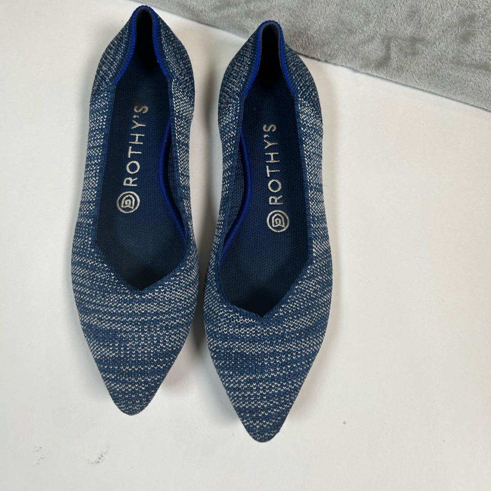 Rothy’s the point indigo heather flats - Picture 2 of 11